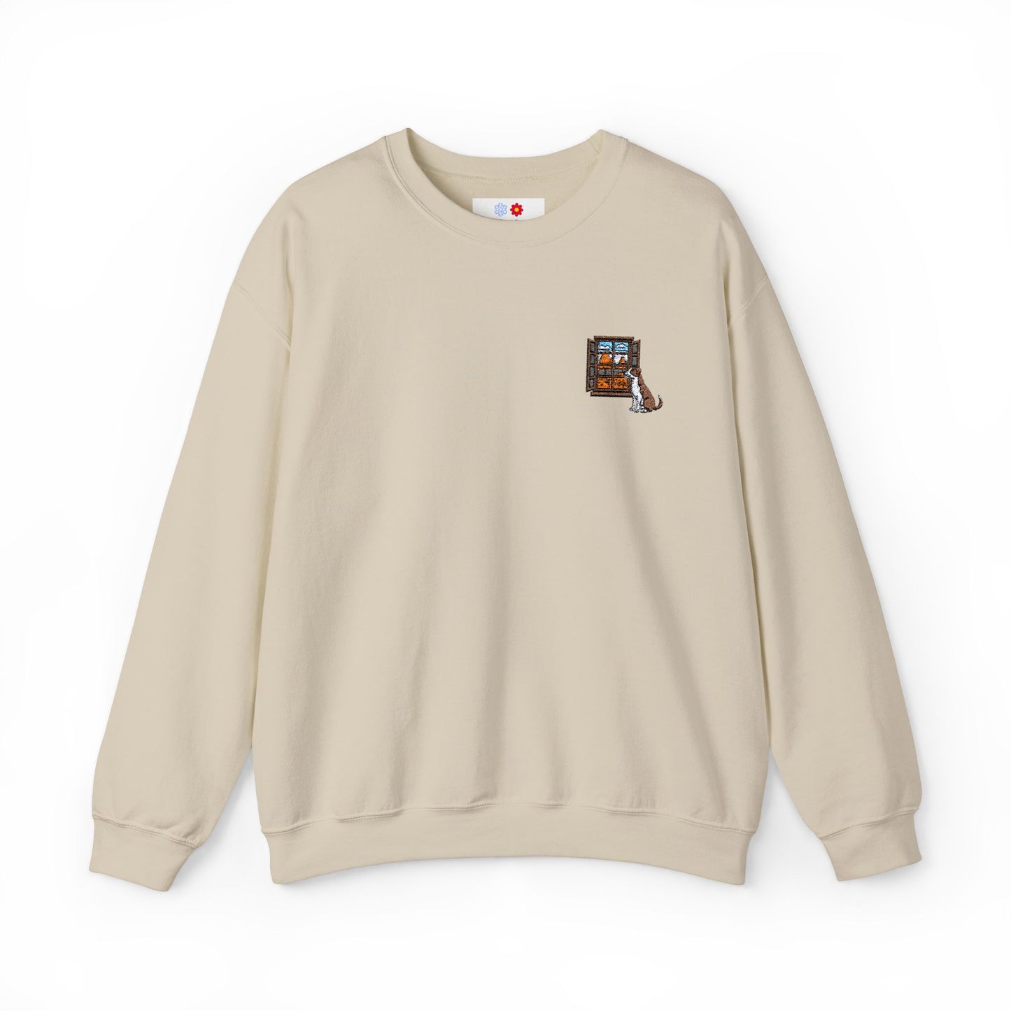 Embroidered Fall Window Crewneck