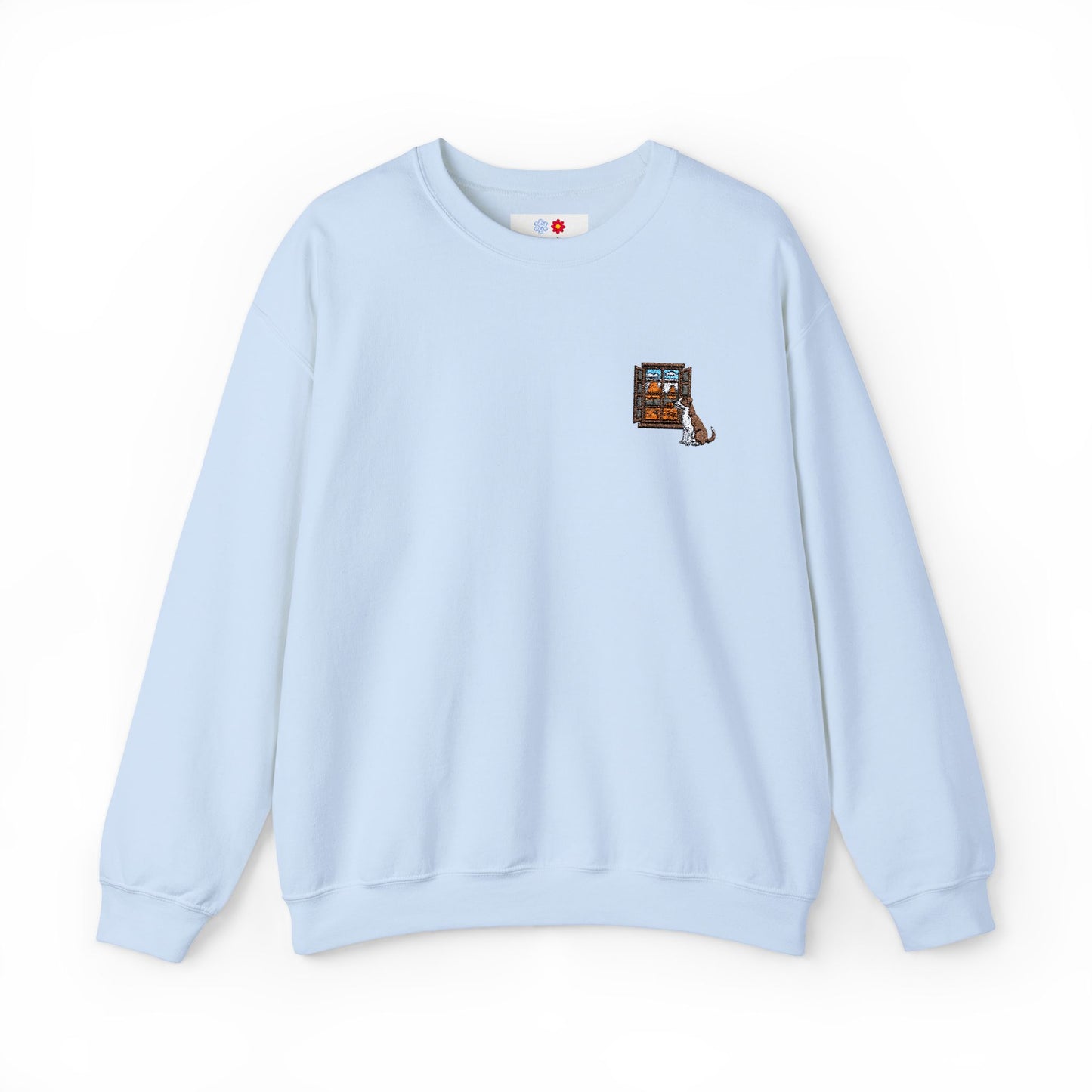 Embroidered Fall Window Crewneck