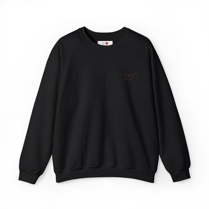 Arrow-pierced Heart Embroidered Crewneck