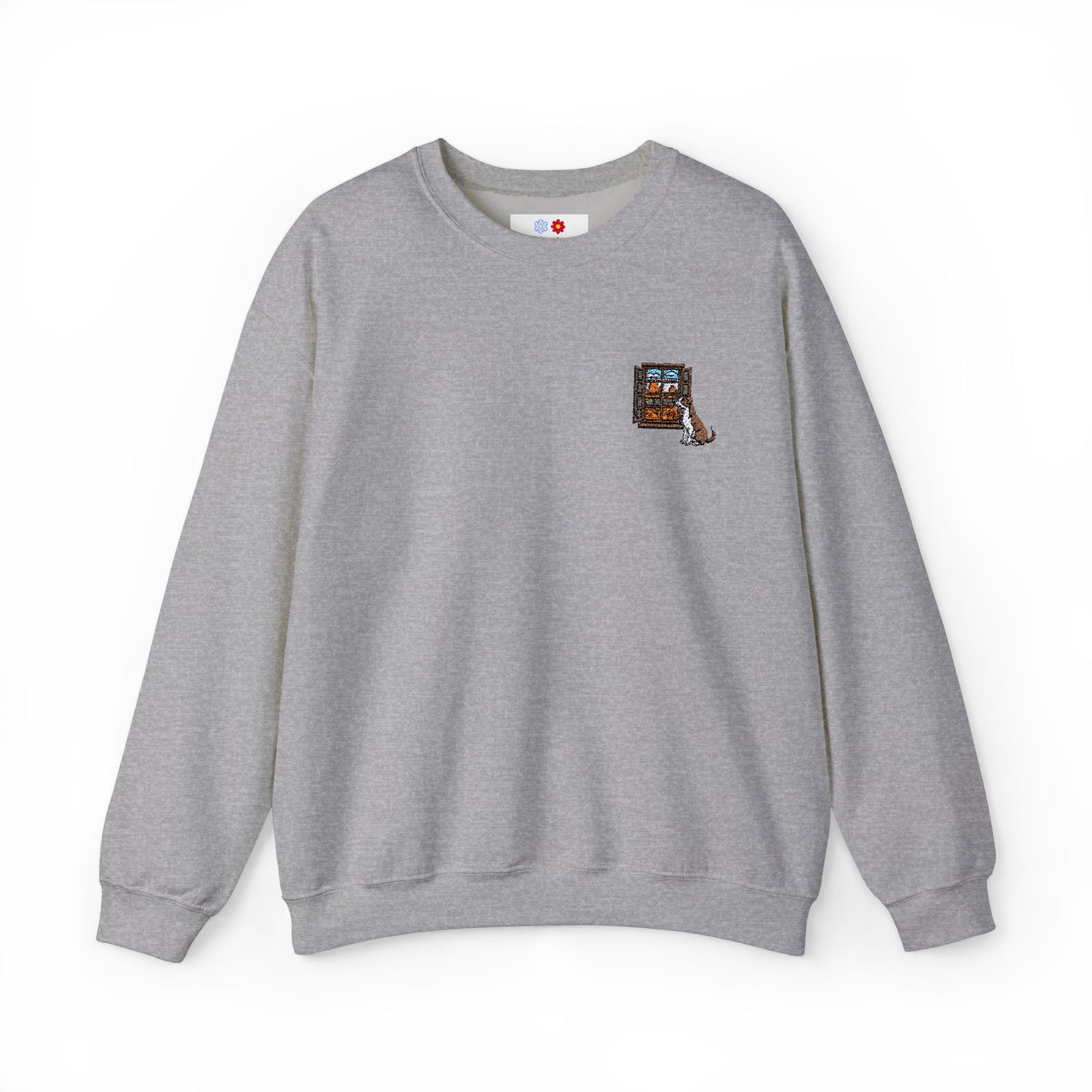 Embroidered Fall Window Crewneck