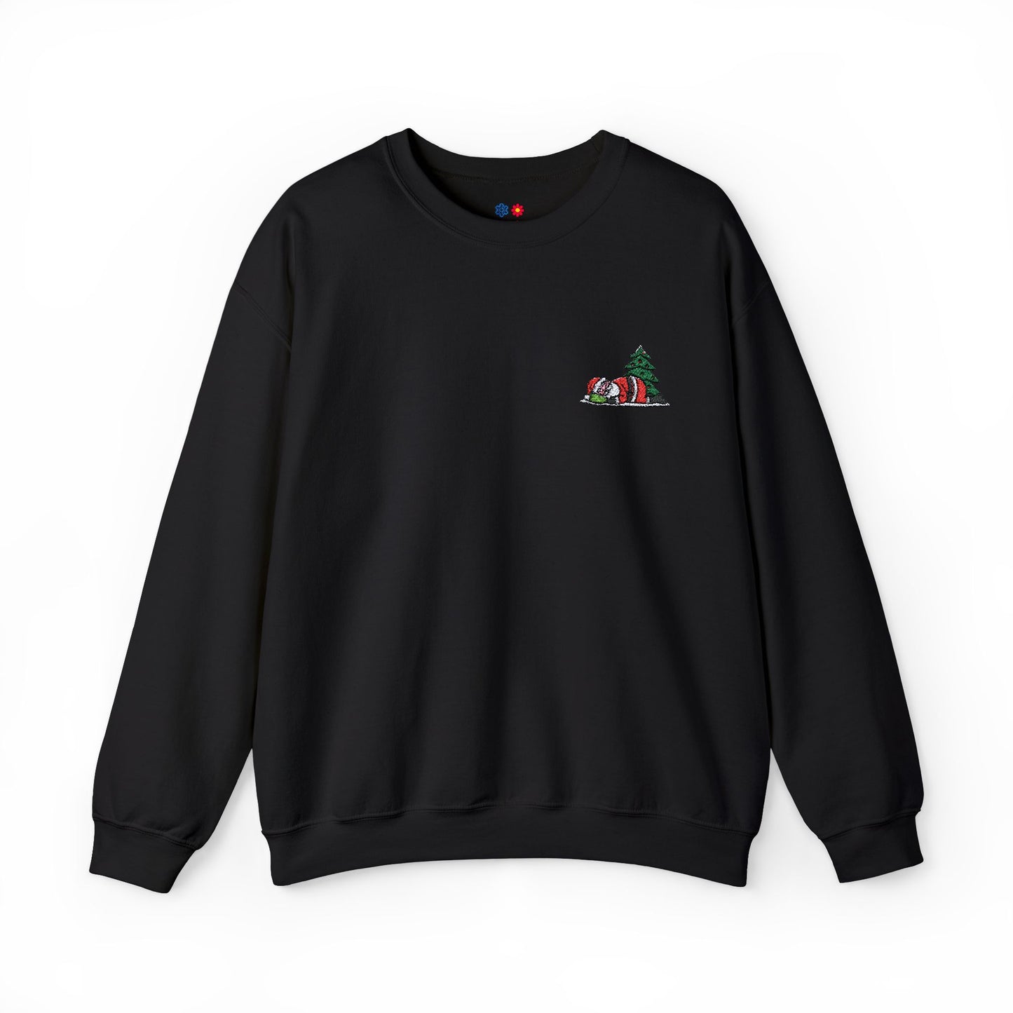 Embroidered Sleeping Santa Crewneck