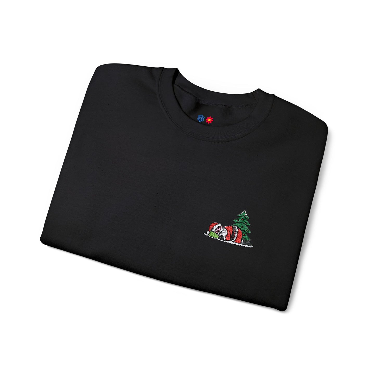 Embroidered Sleeping Santa Crewneck